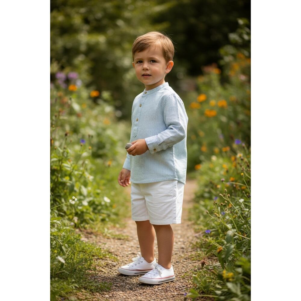 Edgehill Collection little Boys Woven Solid shorts blue Set size 6